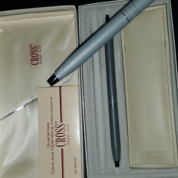 Cross limited edition ladies classic century matte gray grey and chrome set - Picture 2 of 2